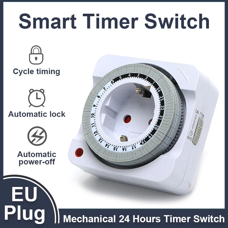 Smart Socket With Timer Countdown - Soket Timer Mekanis 24 Jam dengan