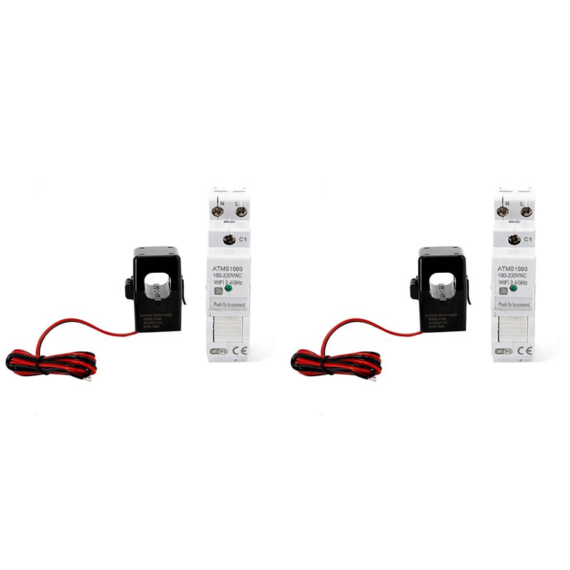 Energy Meter Din Rail Wifi - ABJI-2X ATMS1603 Tuya Meteran Energi Pintar