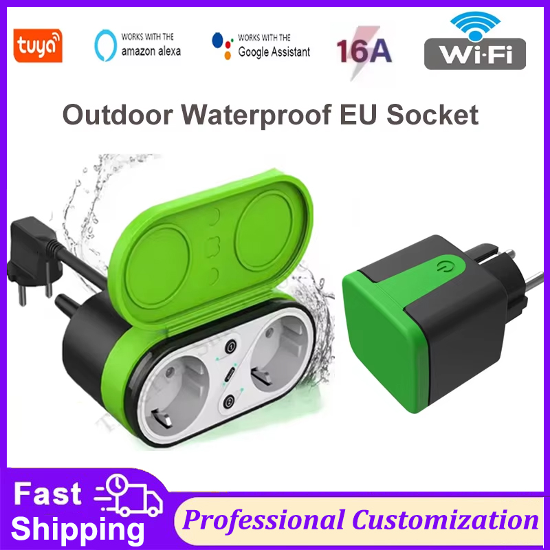 Smart Plug Outdoor Waterproof - Tuya EU 16A Wifi Smart Outdoor