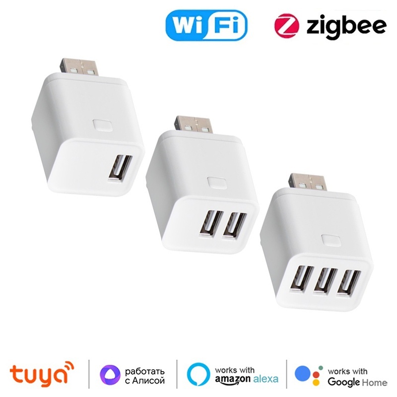Smart Plug Mini Alexa Google - Tuya WiFi/Zigbee Mini Smart USB Adapter