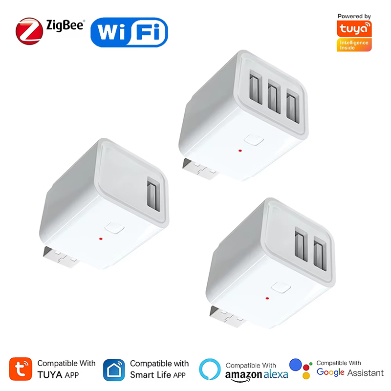 Smart Plug Mini Alexa Google - Tuya 1/2/3 Gang Smart USB Adapter