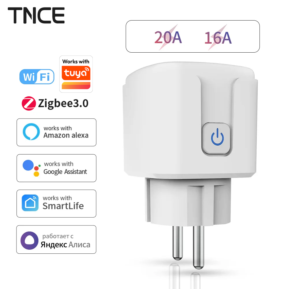 Smart Plug Zigbee 16A - TNCE Tuya WiFi/Zigbee 16A/20A EU Plug