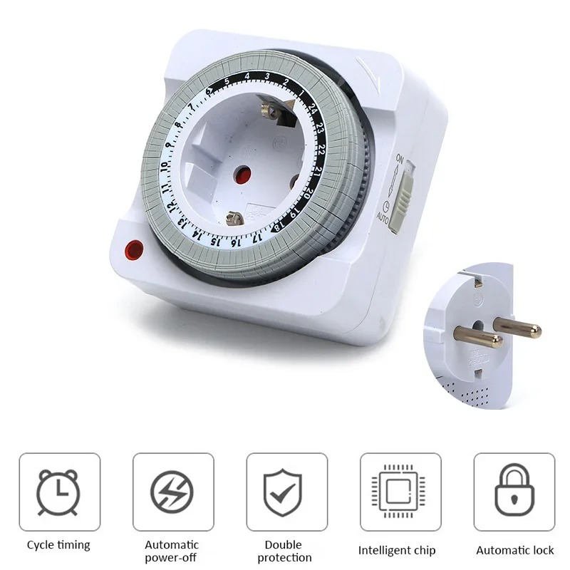 Smart Socket With Timer Countdown - Saklar Timer Mekanis dengan Stop Kontak