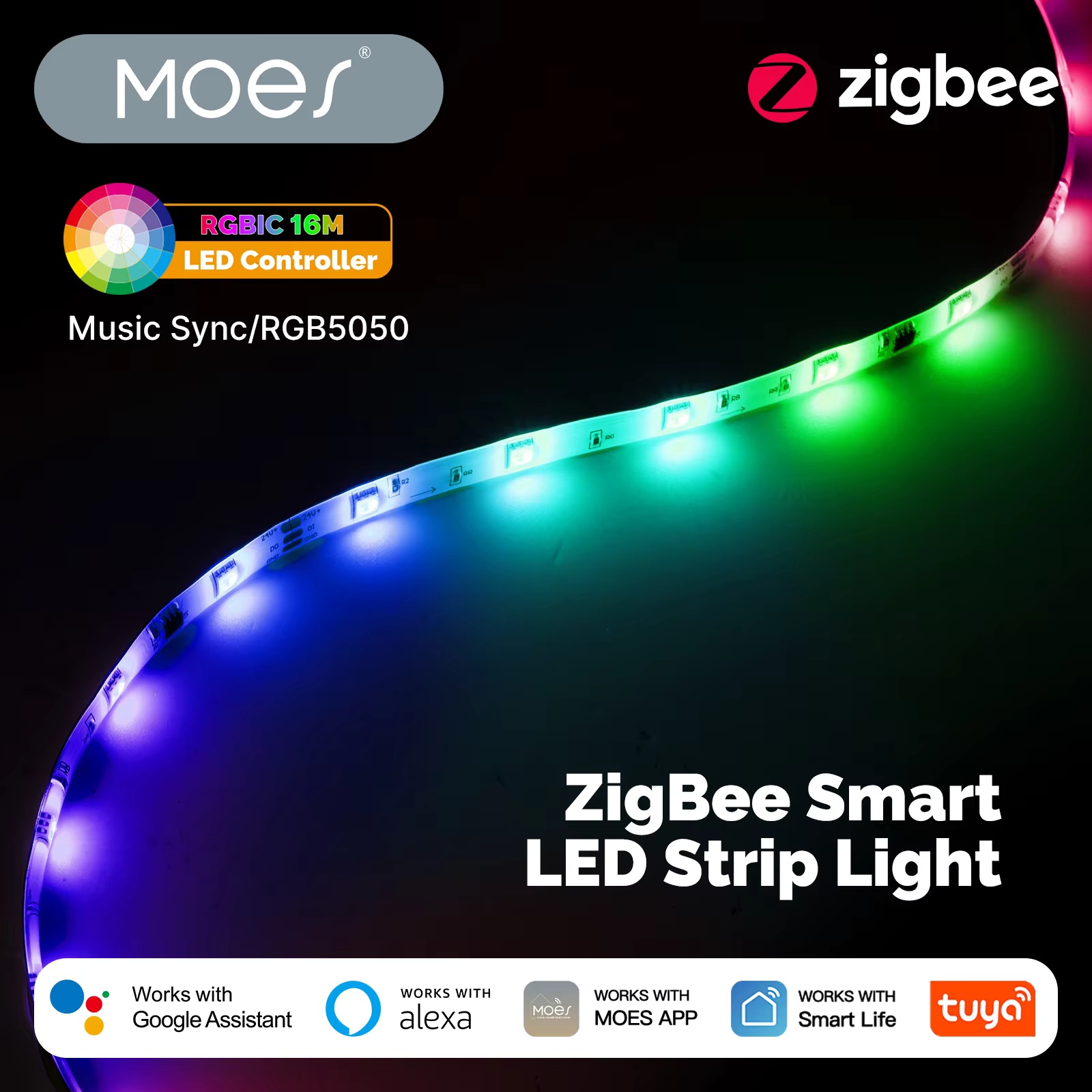 Smart Plug Zigbee 16A - MOES Tuya ZigBee Strip Lampu LED