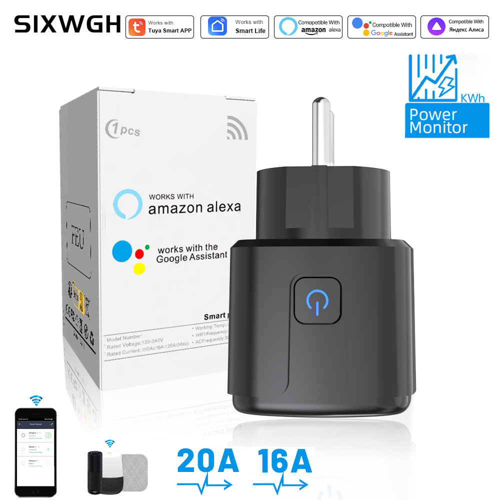 Smart Plug Energy Monitoring Wifi - Tuya Smart Socket WiFi Remote Control