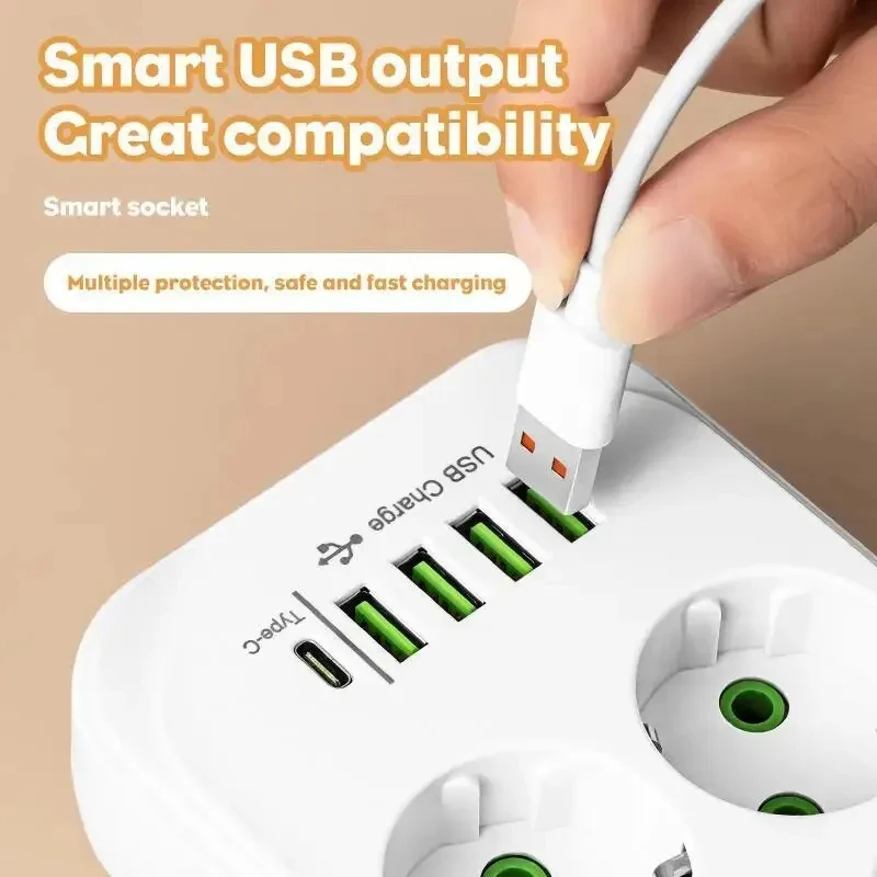 Smart Plug Surge Protector - Stopkontak AC Steker UE Strip Daya
