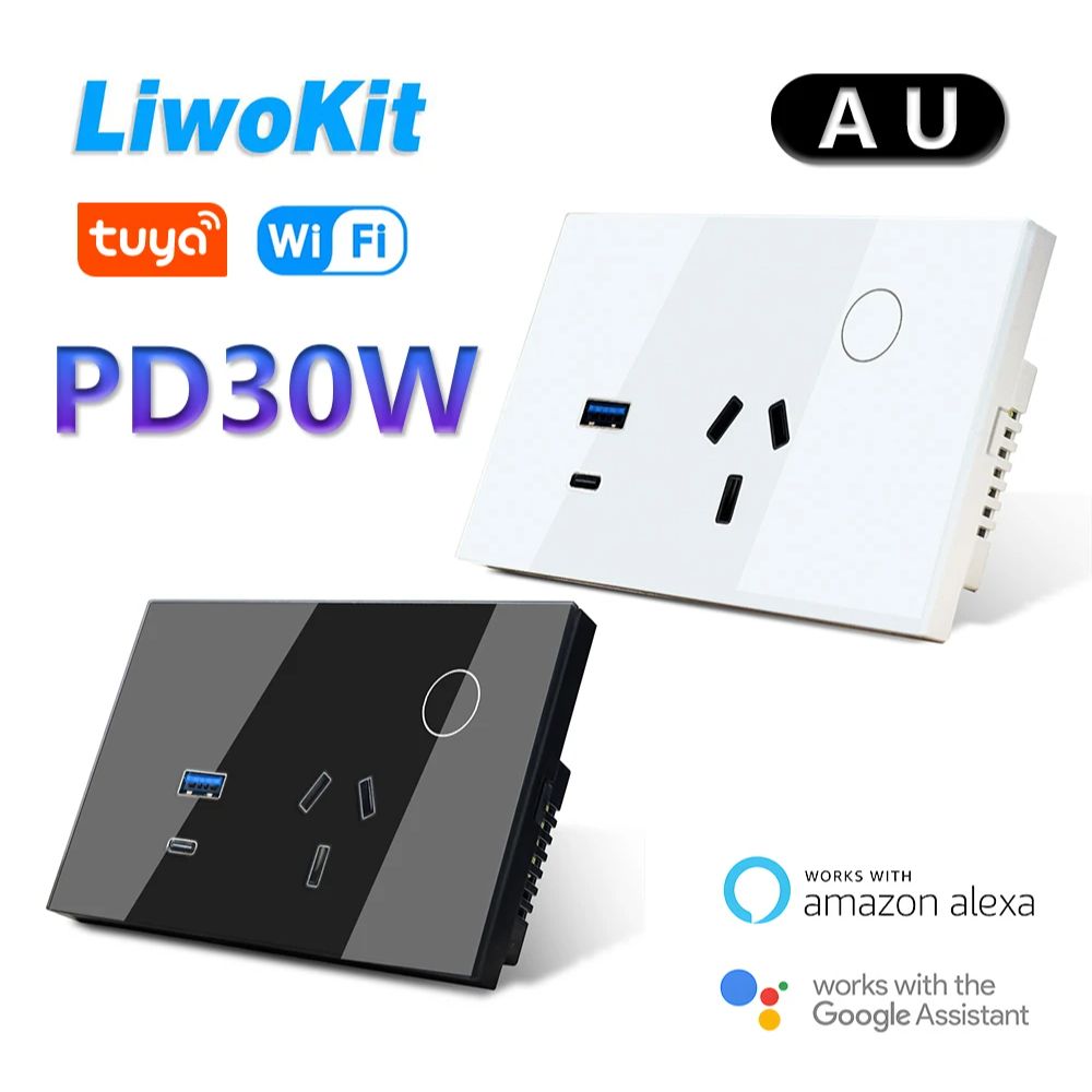 Smart Plug Energy Monitoring Wifi - LiwoKit AU Tuya Soket Dinding Wifi