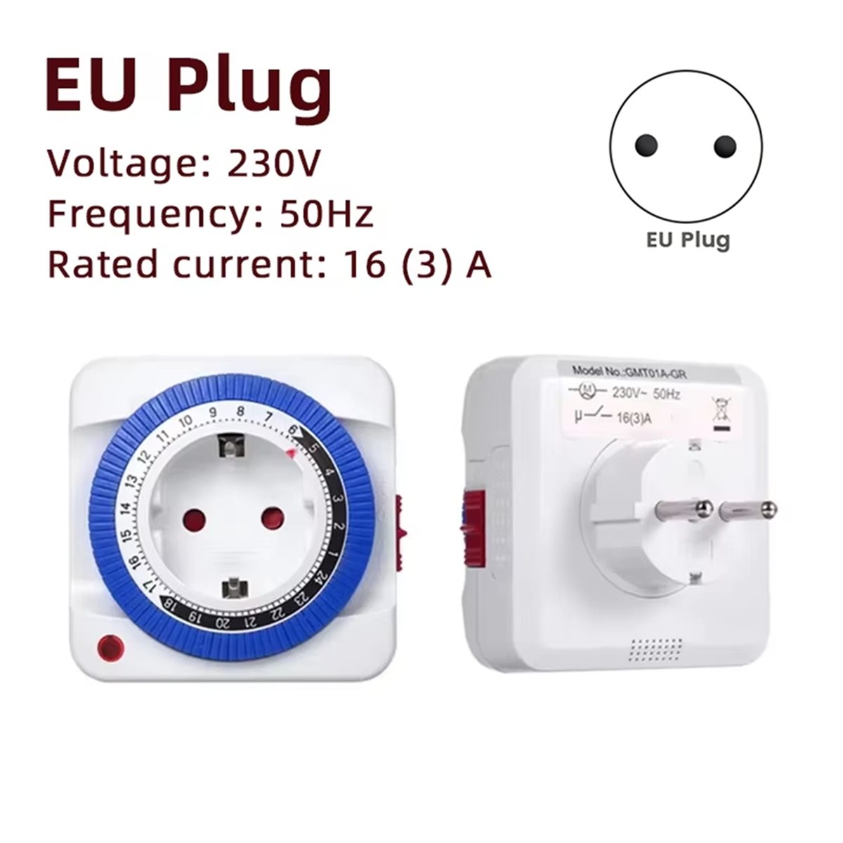 Smart Socket With Timer Countdown - Saklar Timer 24 Jam EU, Steker