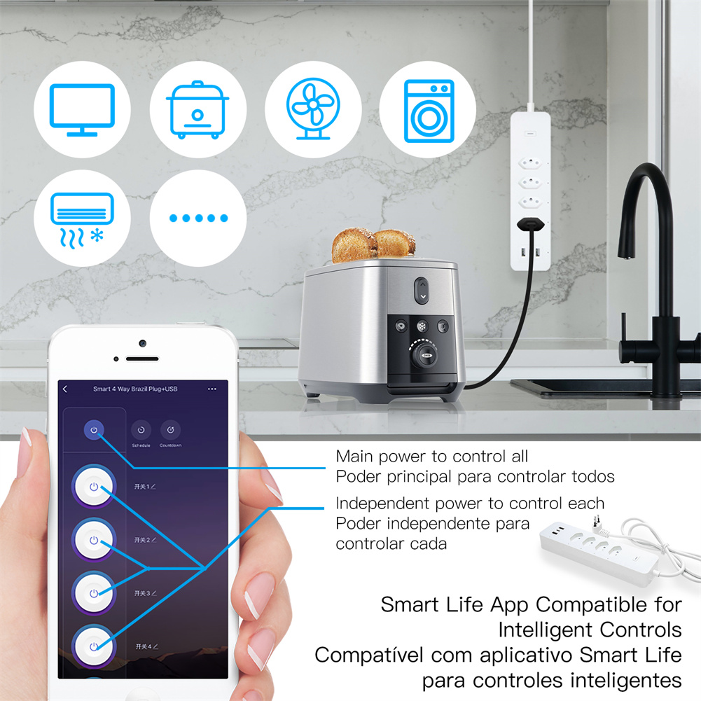 WiFi Brasil pelindung lonjakan - Smart Plug Surge Protector ulasan dan harga