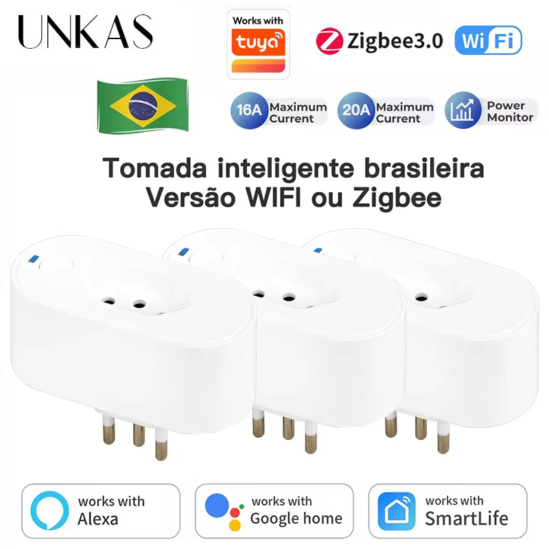 UNKAS Bekerja dengan Tuya Braz - Smart Plug Zigbee 16A ulasan dan harga