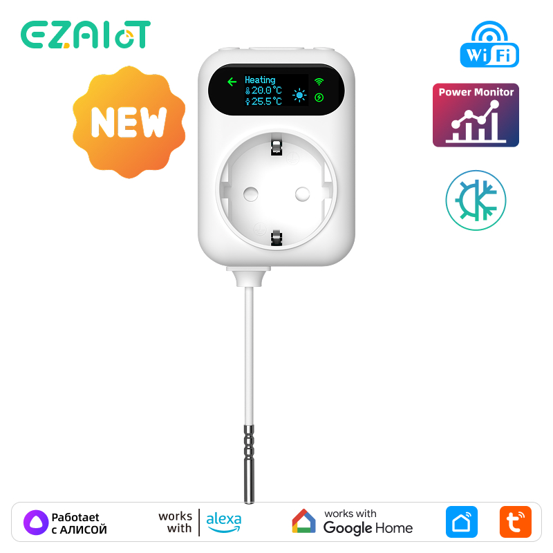 Stopkontak termostat pintar Tu - Smart Socket 16A Tuya App ulasan dan harga
