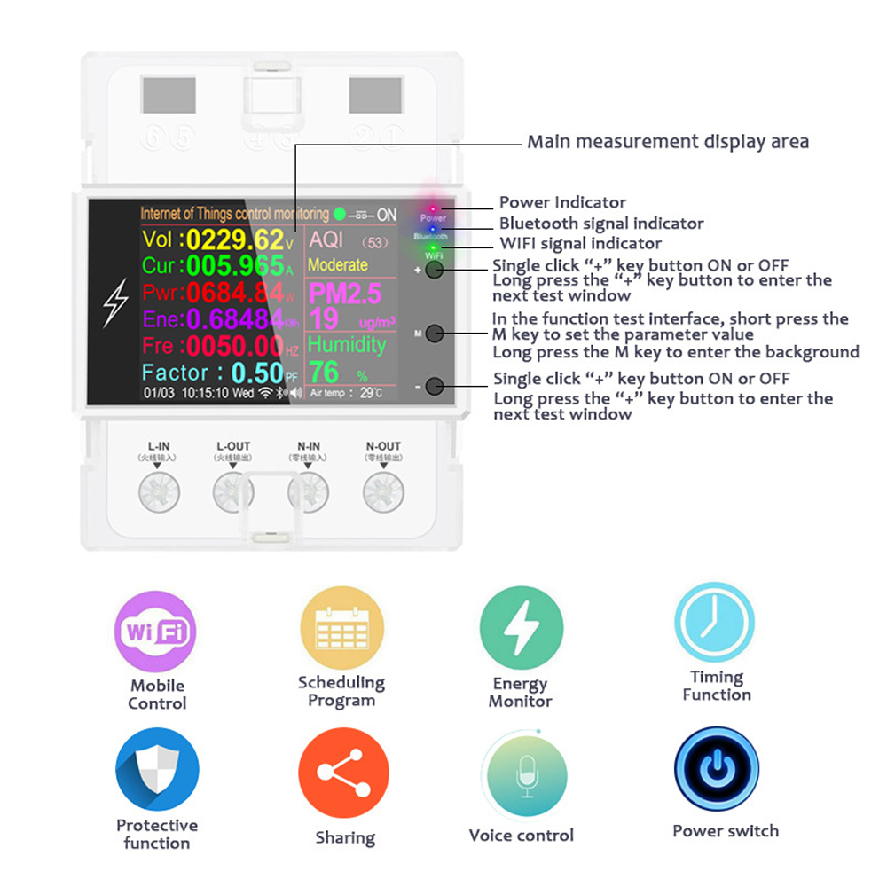 AT4PW meteran energi pintar re - Energy Meter Din Rail Wifi ulasan dan harga