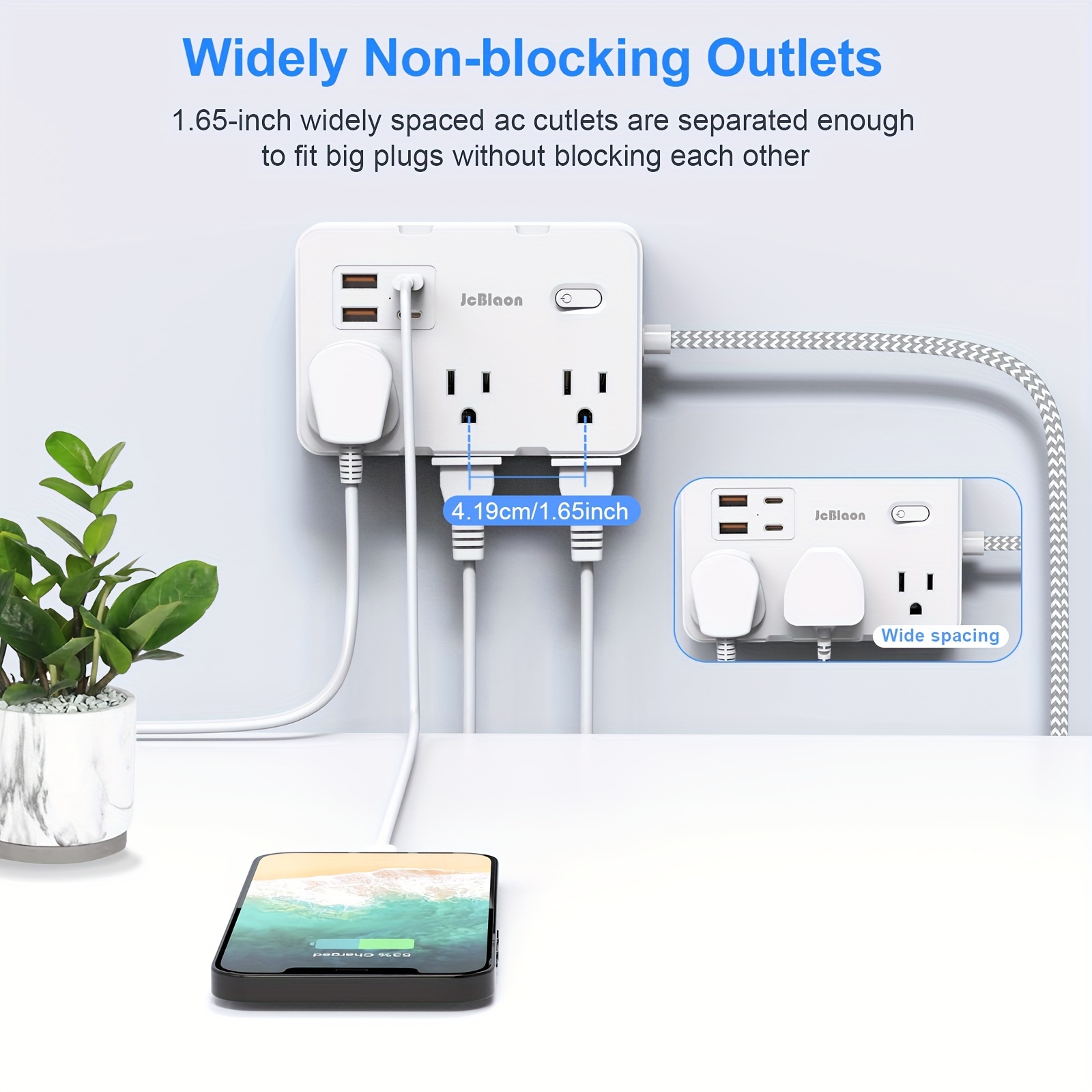 US Plug AC Outlet Strip daya M - Smart Power Strip 4 Outlet Usb ulasan dan harga