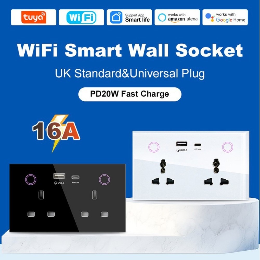 Stop Kontak Pintar WiFi Tuya A - Smart Socket 16A Tuya App ulasan dan harga