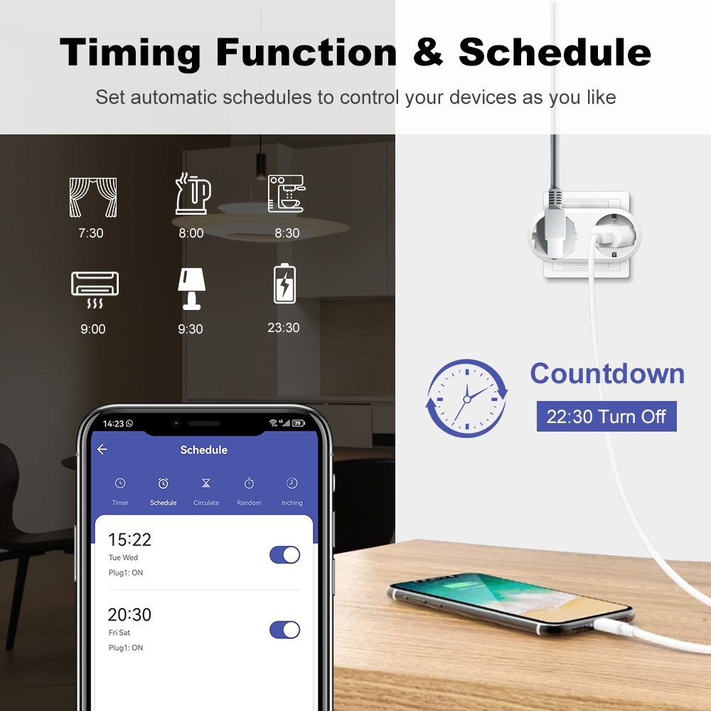 WiFi Smart Plug Dual Outlet 16 - Smart Socket 16A Tuya App ulasan dan harga