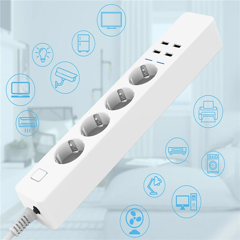 Stopkontak Pintar WIFI Multifu - Smart Power Strip 4 Outlet Usb ulasan dan harga
