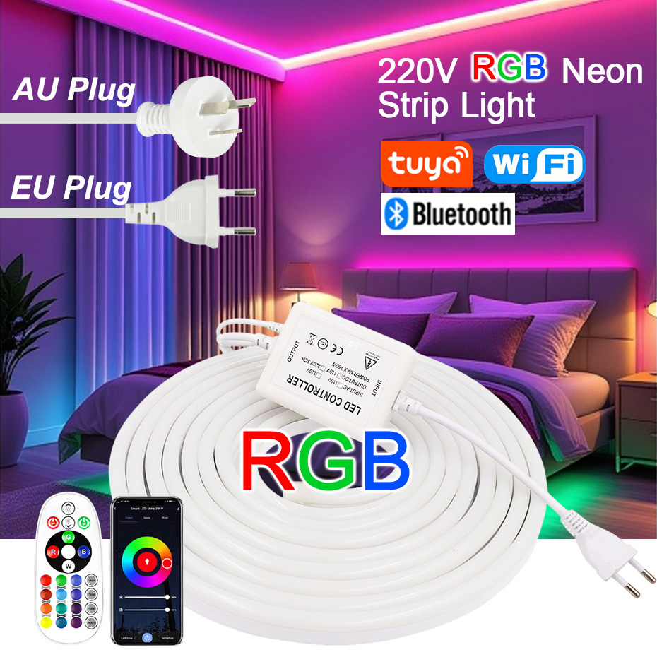 Strip LED Neon RGB 220V dengan - Smart Plug Outdoor Waterproof ulasan dan harga