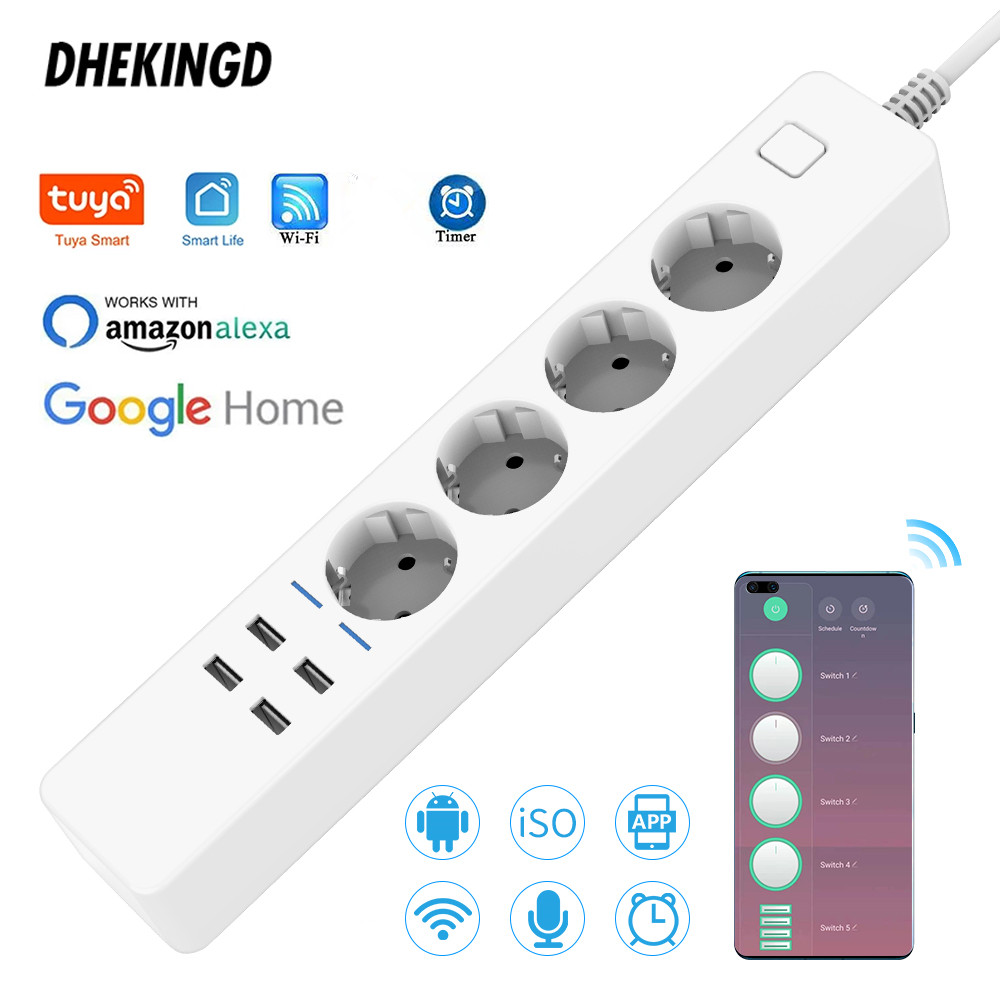 Stop Kontak Pintar Wifi 1.8M 3 - Smart Power Strip 4 Outlet Usb ulasan dan harga