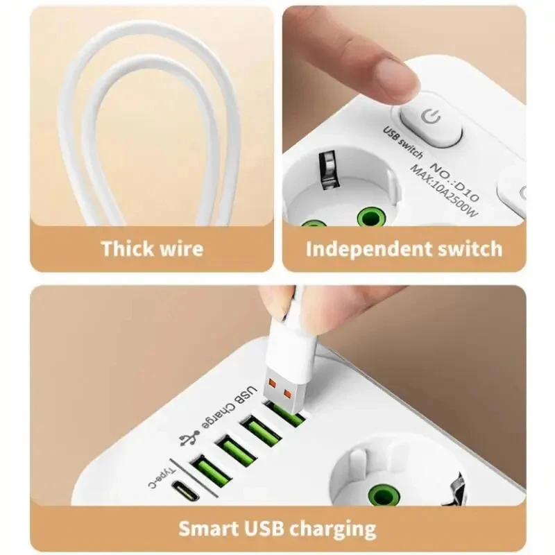 Stopkontak AC Steker UE Strip  - Smart Plug Surge Protector ulasan dan harga