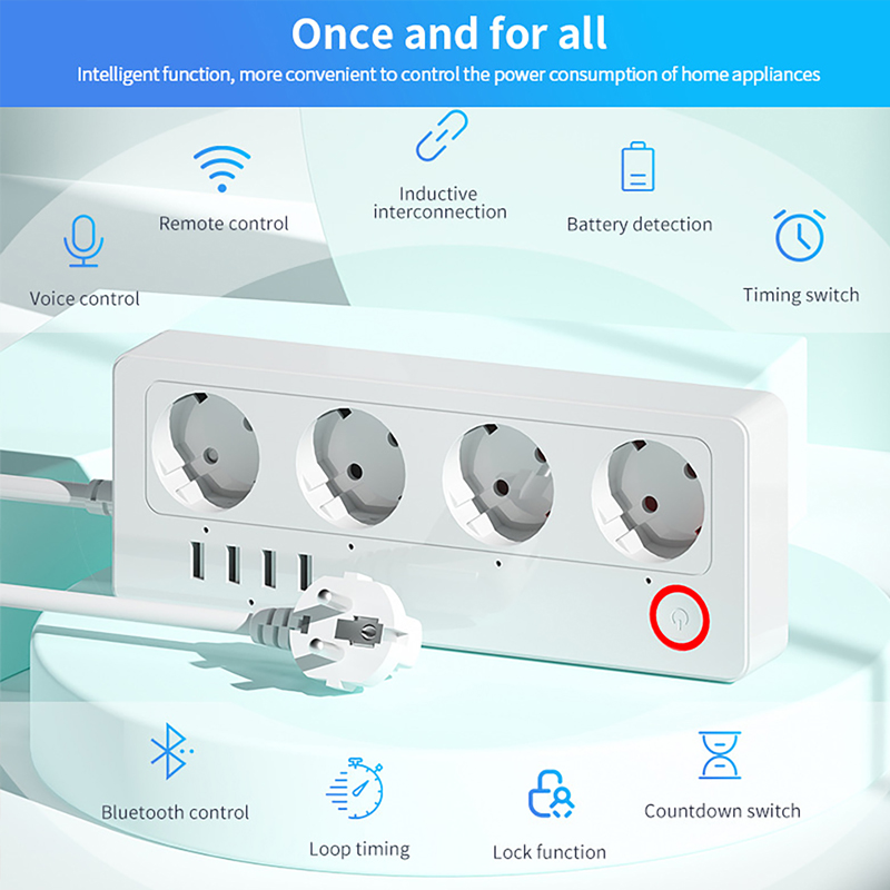 Stop Kontak Pintar WiFi ZigBee - Smart Power Strip 4 Outlet Usb ulasan dan harga