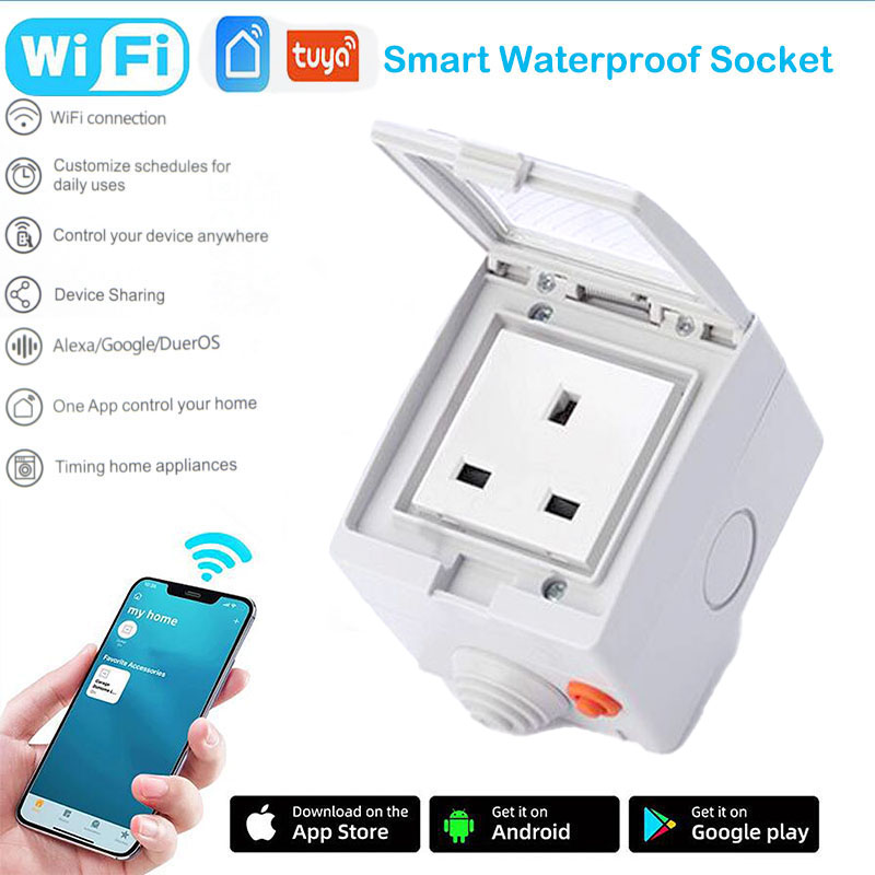 Tuya 16A Fr ,EU,UK,US WiFi sok - Smart Socket 16A Tuya App ulasan dan harga