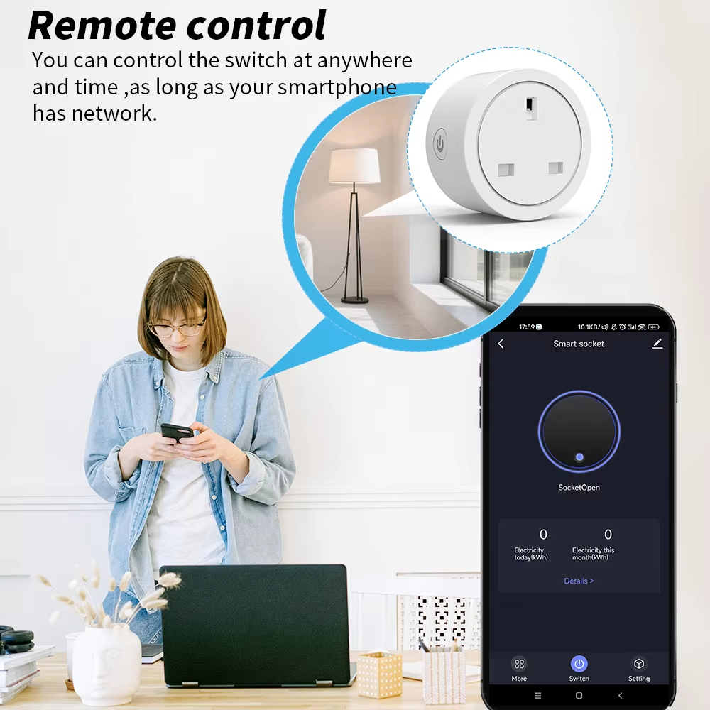 Stop Kontak Pintar WiFi 16A de - Smart Plug Energy Monitoring Wifi ulasan dan harga