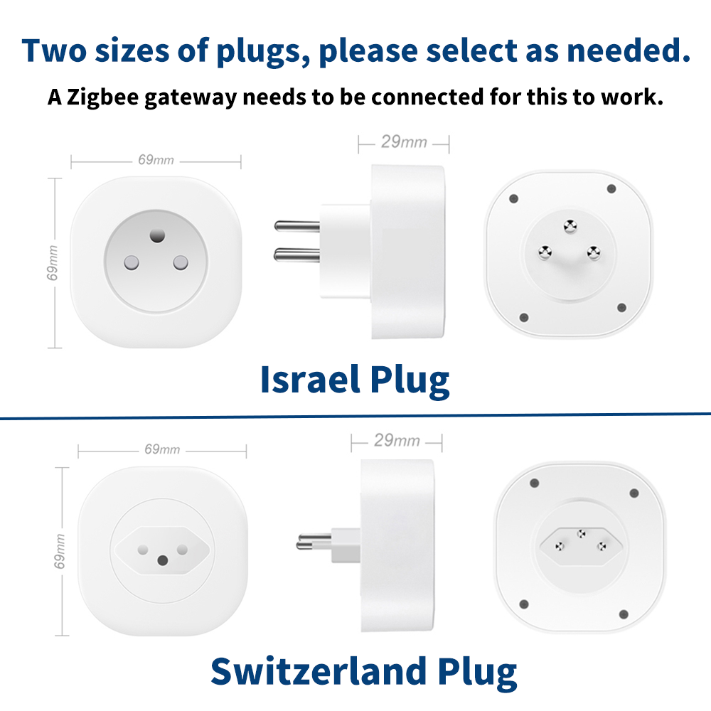 BORUIDAPLS Swiss Israel Plug T - Smart Plug Zigbee 16A ulasan dan harga