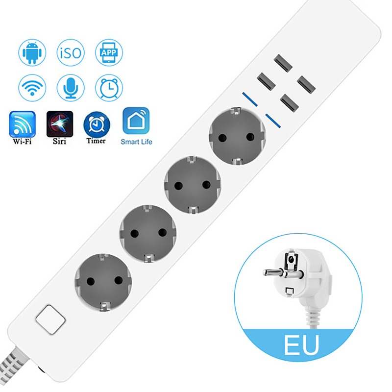 Stop Kontak Pintar dengan 4 Co - Smart Power Strip 4 Outlet Usb ulasan dan harga