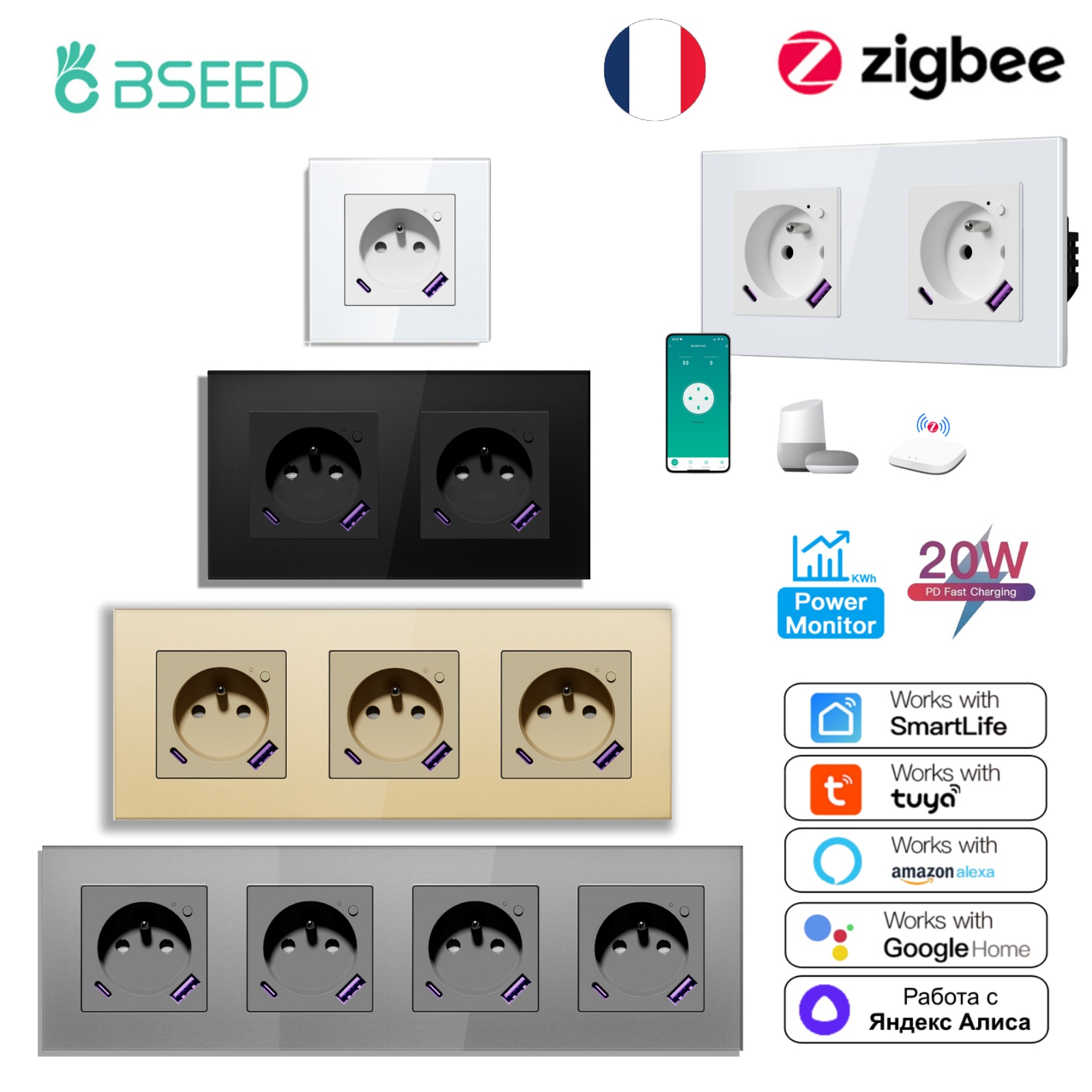 BSEED Zigbee FR Soket Kontrol  - Smart Plug Zigbee 16A ulasan dan harga