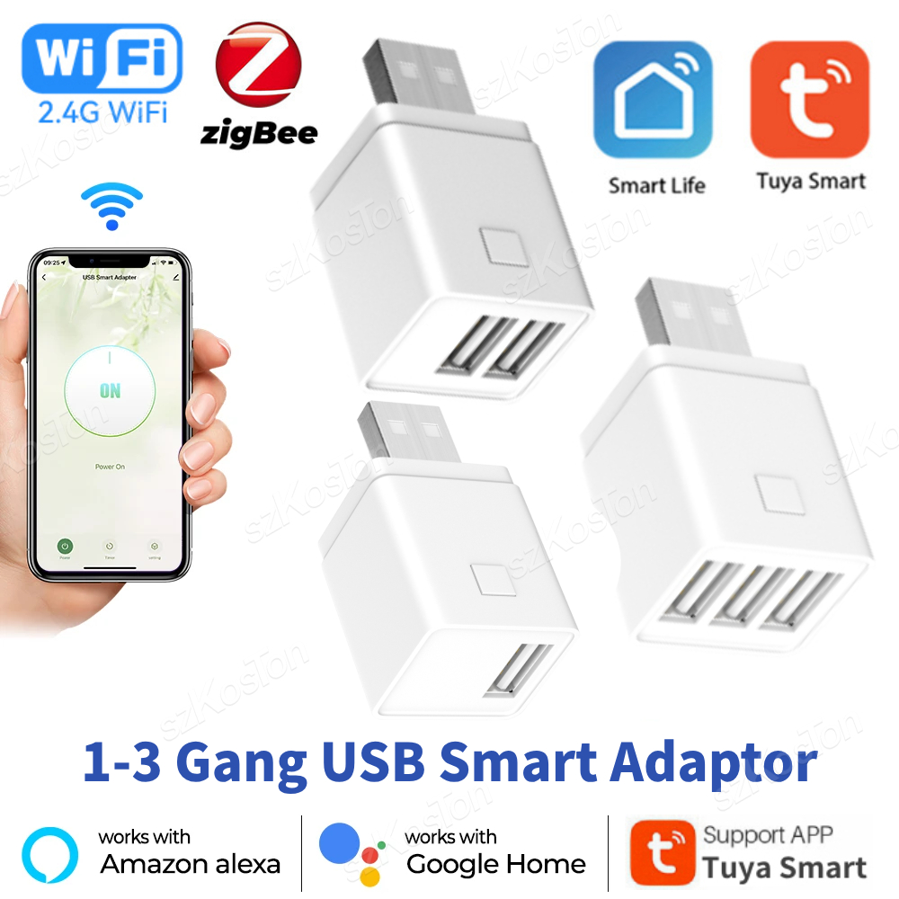 Zigbee Tuya Adaptor daya USB M - Smart Plug Mini Alexa Google ulasan dan harga