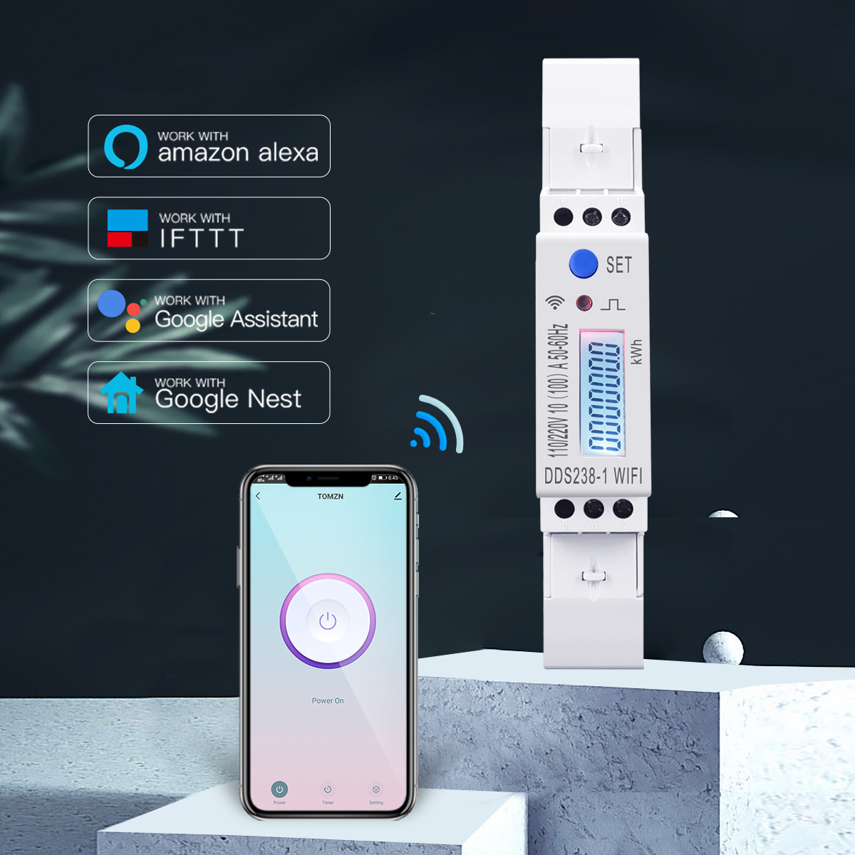 100A Din Rail 18mm 2 Fase 3 Ka - Energy Meter Din Rail Wifi ulasan dan harga