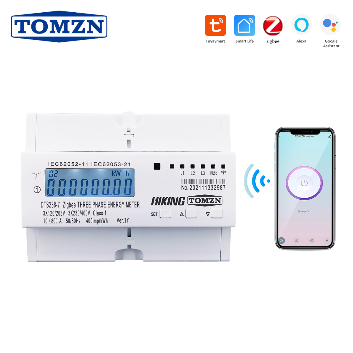 TOMZN 80A 3 Fase Zigbee Gatewa - Energy Meter Din Rail Wifi ulasan dan harga